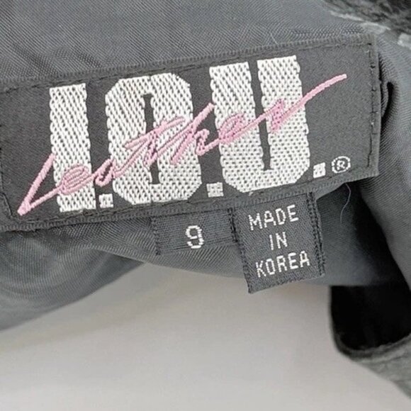Vtg I.O.U. Leather Black Suede‎ Mini Skirt Size 9 Western Boho - Picture 11 of 12